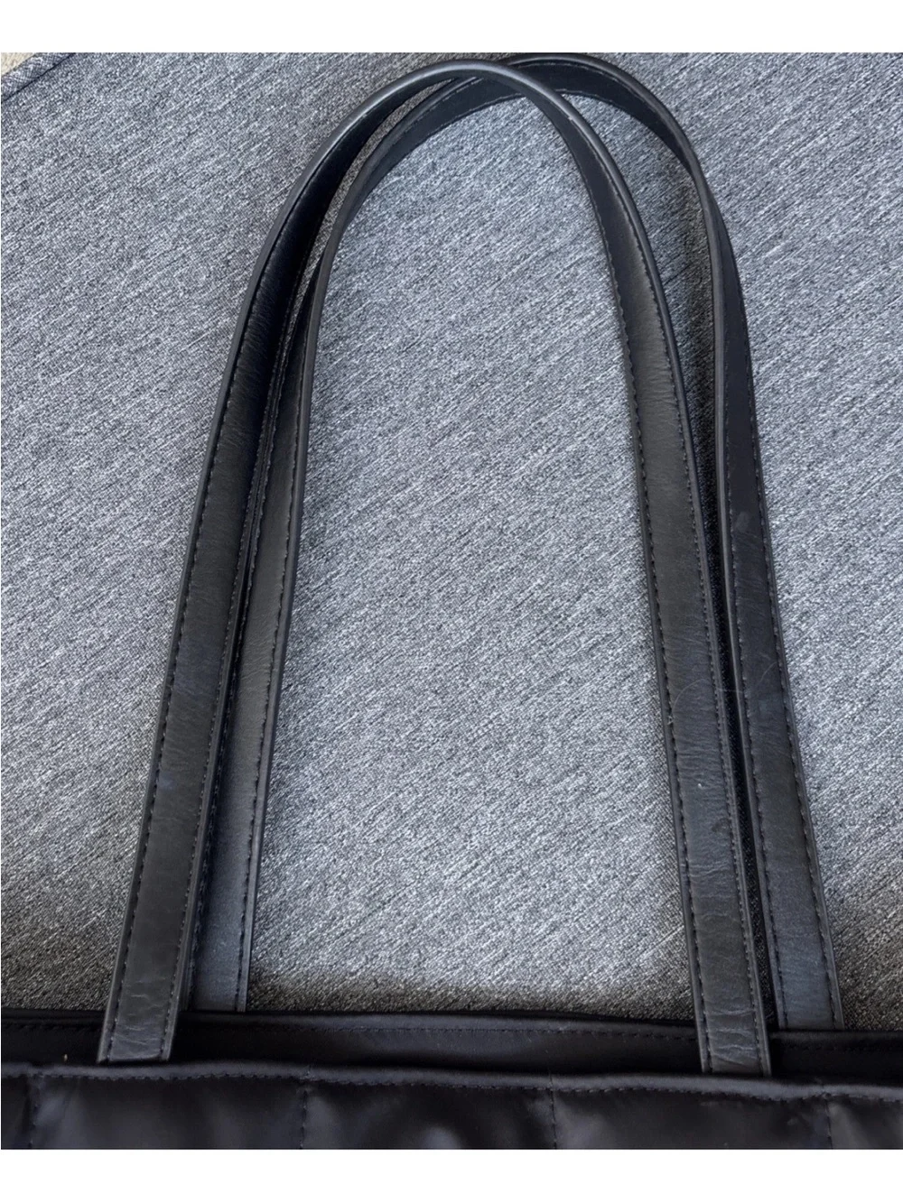Tommy Hilfiger Double Top Handle Purse Tote Black 100% Nylon 12” X 11” X 4”